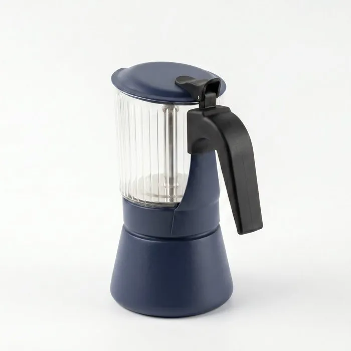 Inoxibar Cafetière italienne Bleu 9 tasses, Verre borosilicaté, Induction Inoxibar Cafetière italienne Bleu 9 tasses, Verre borosilicaté, Induction