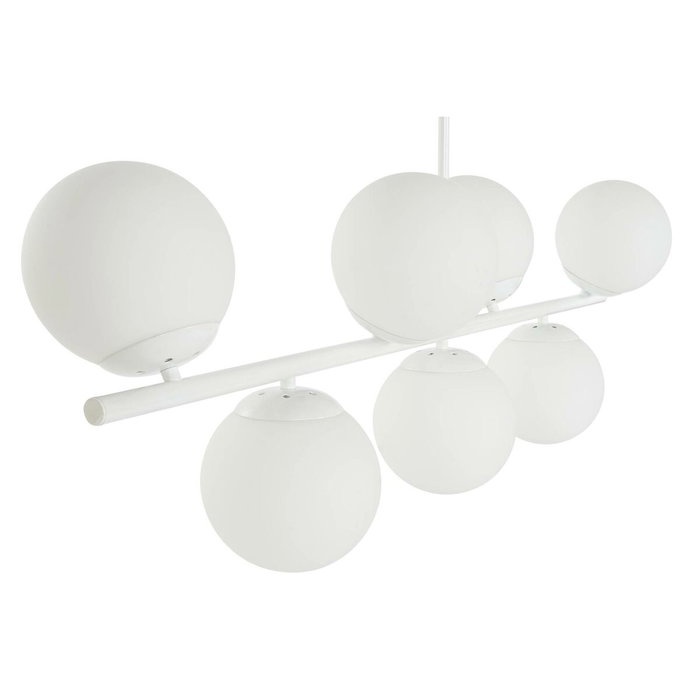 Suspension DKD Home Decor 98 x 45 x 30 cm Verre Métal Blanc 50 W Suspension DKD Home Decor 98 x 45 x 30 cm Verre Métal Blanc 50 W