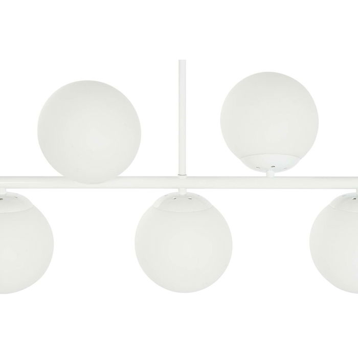 Suspension DKD Home Decor 98 x 45 x 30 cm Verre Métal Blanc 50 W Suspension DKD Home Decor 98 x 45 x 30 cm Verre Métal Blanc 50 W