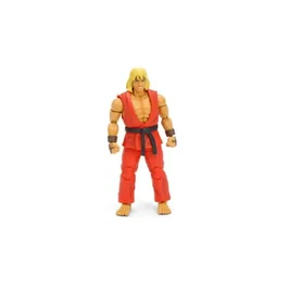 Jada Toys - Figurine Articulée Street Fighter - Ken - 15 cm avec Accessoires et Têtes Interchangeables - Plus de 20 Articulations - Licence Officielle Capcom - À Partir de 8 Ans