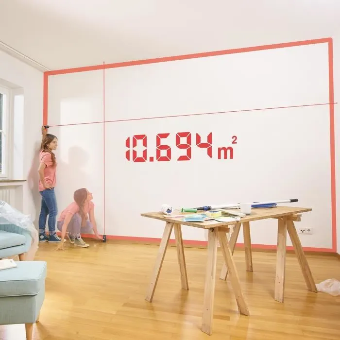 Bosch Zamo Télémètre Laser Rechargeable USB, Précision 3 mm, Portée 25 m avec Calcul de Surface