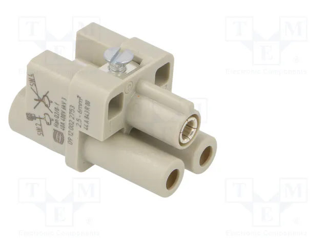 HARTING Insert de contact femelle HDC Han Q, 40A, 400V, 2P+PE HARTING Insert de contact femelle HDC Han Q, 40A, 400V, 2P+PE