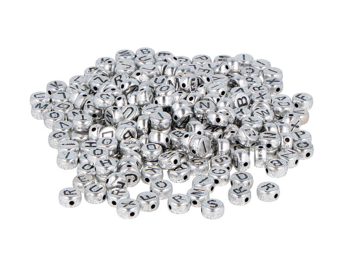 Innspiro Perles Rondes en Plastique avec Lettres Argentées 7mm - 1200 pièces en Pot Innspiro Perles Rondes en Plastique avec Lettres Argentées 7mm - 1200 pièces en Pot