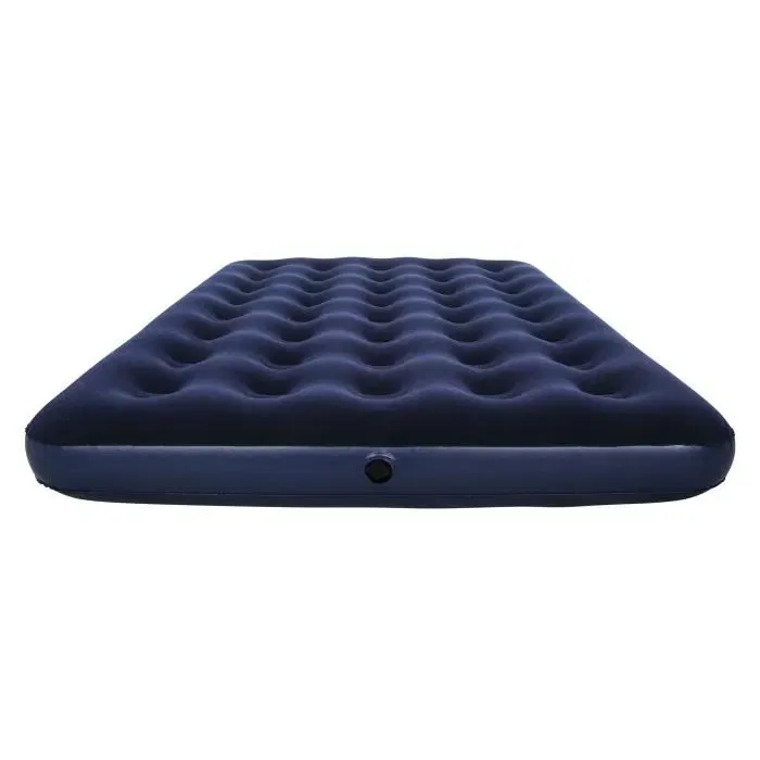 Bestway Matelas gonflable Horizon Double floqué bleu avec pompe électrique Sidewinder - Pour camping et maison - Capacité 295 kg