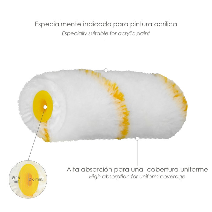WOLFPACK LINEA PROFESIONAL Recharge de rouleau pour émail acrylique 100 mm WOLFPACK LINEA PROFESIONAL Recharge de rouleau pour émail acrylique 100 mm