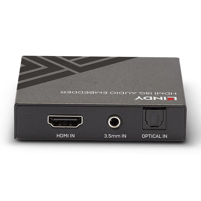 Lindy Injecteur Audio HDMI 18G - Intégration TosLink/3.5mm vers HDMI, 4K UHD HDR 60Hz, Dolby Digital 5.1, HDCP 2.2