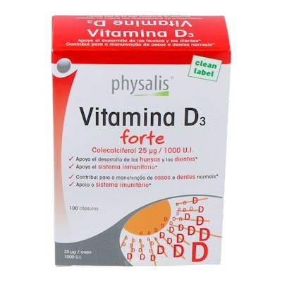PHYSALIS Vitamina D3 Forte 100 capsules PHYSALIS Vitamina D3 Forte 100 capsules