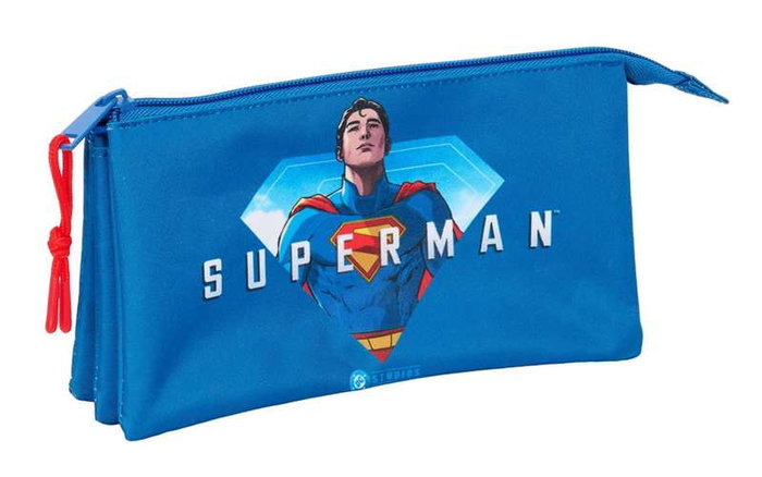 Safta Portatodo Triple Superman - Organisateur et range-tout pour enfant, dimensions 22 x 12 x 3 cm, recommandé à partir de 36 mois