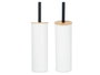 Berilo Porte-balai en métal avec couvercle bambou blanc 9,5 x 27,2 x 9,5 cm (Set de 6)