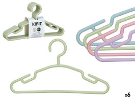 Kipit Lot de 6 Cintres Enfant Assortis Couleurs Pastel Plastique 29,5 x 16,5 x 0,5 cm (Set de 24)