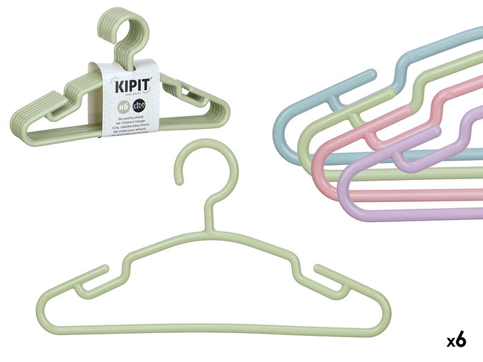 Kipit Lot de 6 Cintres Enfant Assortis Couleurs Pastel Plastique 29,5 x 16,5 x 0,5 cm (Set de 24) Kipit Lot de 6 Cintres Enfant Assortis Couleurs Pastel Plastique 29,5 x 16,5 x 0,5 cm (Set de 24)