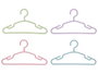 Kipit Lot de 6 Cintres Enfant Assortis Couleurs Pastel Plastique 29,5 x 16,5 x 0,5 cm (Set de 24)