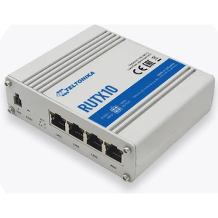 Router Teltonika RUTX10 Blanc Gris USB USB 2.0 RJ45 Ethernet LAN PoE x 1 Bluetooth Wi-Fi 5 GHz