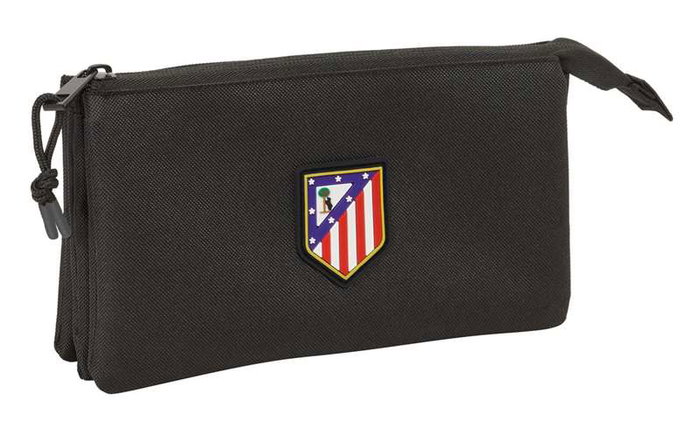 Safta Portatodo Triple atco. de Madrid - Trousse Triple Teen Noir 22 x 12 x 3 cm - À partir de 3 ans