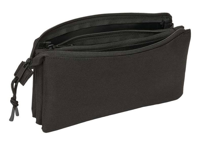 Safta Portatodo Triple atco. de Madrid - Trousse Triple Teen Noir 22 x 12 x 3 cm - À partir de 3 ans
