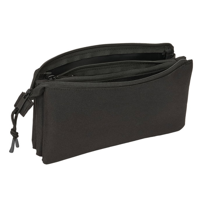 Trousse Fourre-Tout Triple Atlético Madrid Noir 22 x 12 x 3 cm