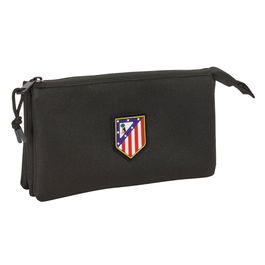 Trousse Fourre-Tout Triple Atlético Madrid Noir 22 x 12 x 3 cm