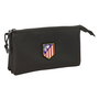 Trousse Fourre-Tout Triple Atlético Madrid Noir 22 x 12 x 3 cm