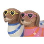 Home ESPRIT Figurine Décorative Chien Méditerranéen Bleu Orange (2 Pièces)