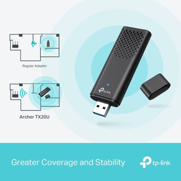 TP-Link ARCHER TX20U Carte réseau sans fil WiFi 6 USB TP-Link ARCHER TX20U Carte réseau sans fil WiFi 6 USB