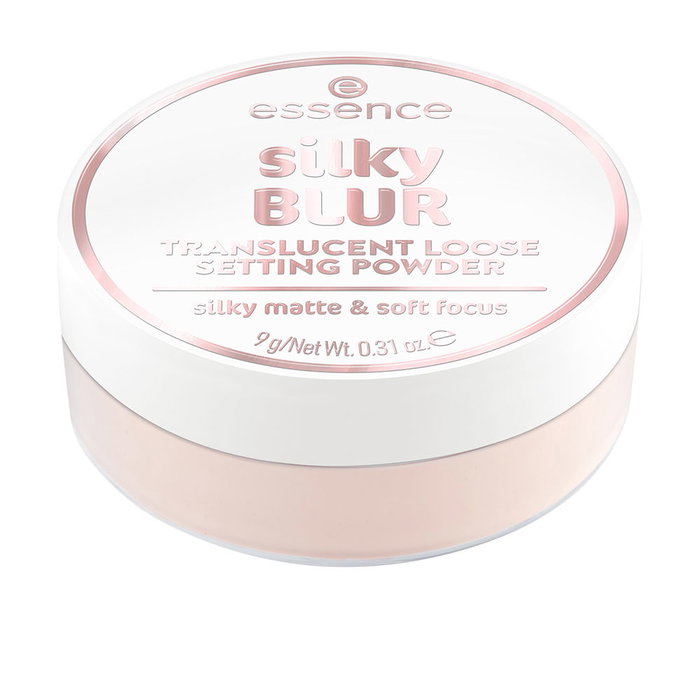 Essence Silky Blur - Poudre libre translucide teintée pêche pour fini mat et naturel, sans flashback, 9 g Essence Silky Blur - Poudre libre translucide teintée pêche pour fini mat et naturel, sans flashback, 9 g
