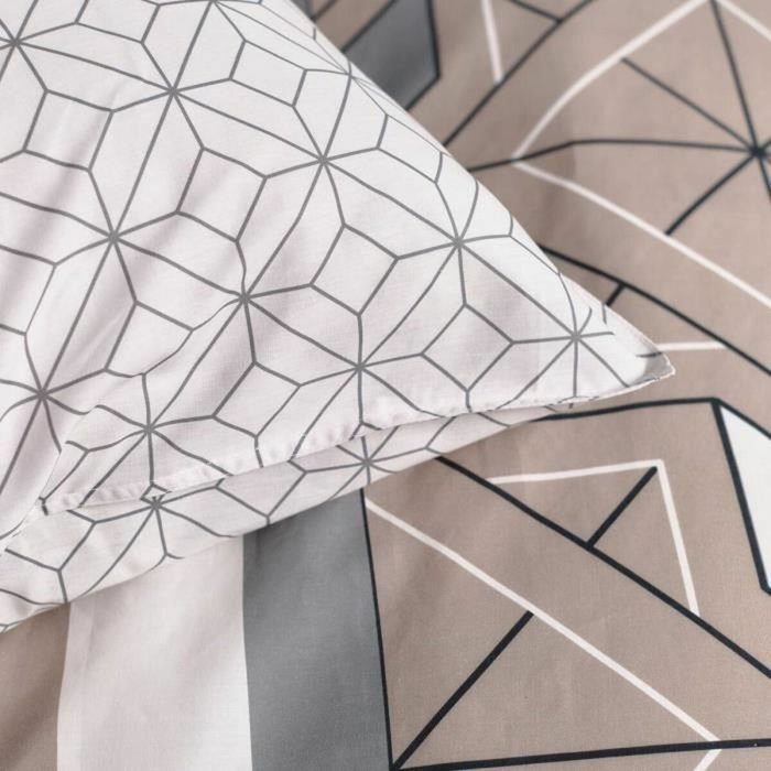 Today Parure de couette Géométrique Beige, Noir et Blanc, 240x200 cm Today Parure de couette Géométrique Beige, Noir et Blanc, 240x200 cm