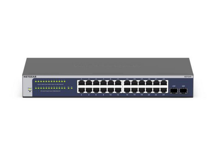 Netgear GS724T Commutateur réseau 24 ports Gigabit Ethernet avec 2 ports SFP et gestion cloud