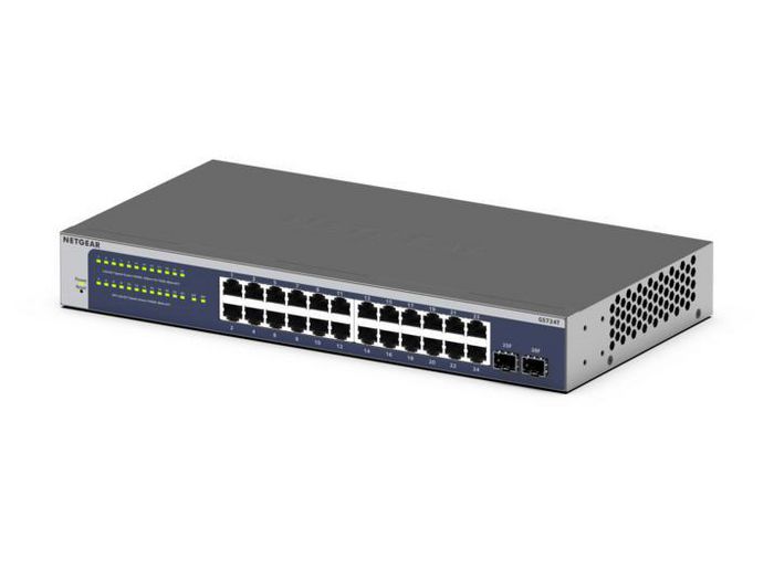 Netgear GS724T Commutateur réseau 24 ports Gigabit Ethernet avec 2 ports SFP et gestion cloud