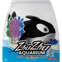 Lansay Zhu Zhu Aquarium Margot le petit orque - Animal miniature poisson jouet 51119 - Jouet doux et moelleux pour enfant dès 4 ans