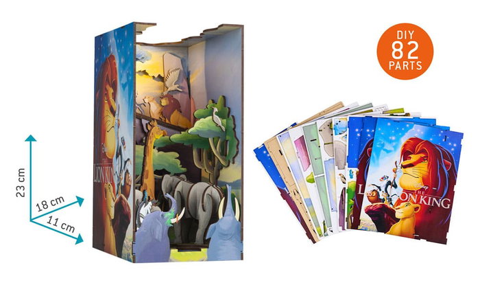 Disney maquette Book Nook Tiny Adventures Le Roi lion 23 cm Disney maquette Book Nook Tiny Adventures Le Roi lion 23 cm