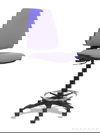 Tabouret Taburete Elche Contact permament de base Tissu Bleu clair Structure polyamide noire Sans accoudoirs Sans appui-tête Roulettes en nylon 50 mm