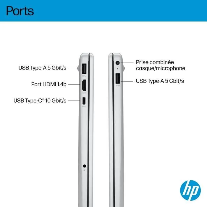 HP Omnibook 3 15-fn0020nf, PC Portable 15.6" FHD IPS, AMD Ryzen AI 7 350, 24Go RAM, 512Go SSD, AMD Radeon 860M, Windows 11, Clavier AZERTY