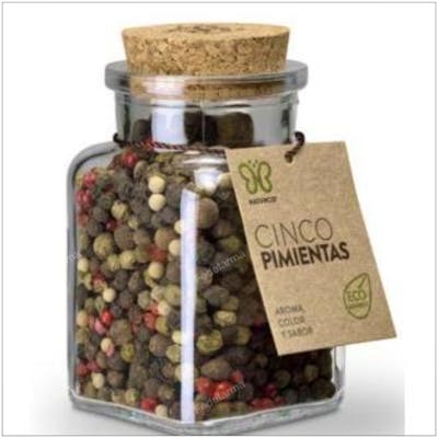 Naturcid Cinq Poivres en Grains 70g Bio - Mélange de Poivres Noirs, Blancs, Verts, Rose et Jamaïque Naturcid Cinq Poivres en Grains 70g Bio - Mélange de Poivres Noirs, Blancs, Verts, Rose et Jamaïque