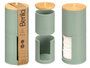 Berilo Bocal en plastique avec double couvercle en bambou vert 7x18x7 cm (Set de 24)