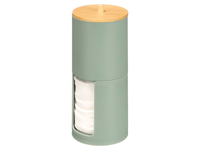 Berilo Bocal en plastique avec double couvercle en bambou vert 7x18x7 cm (Set de 24)