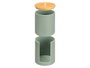 Berilo Bocal en plastique avec double couvercle en bambou vert 7x18x7 cm (Set de 24)