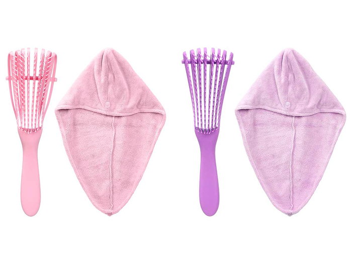 BERILO Set de brosse et serviette assorti 2 couleurs