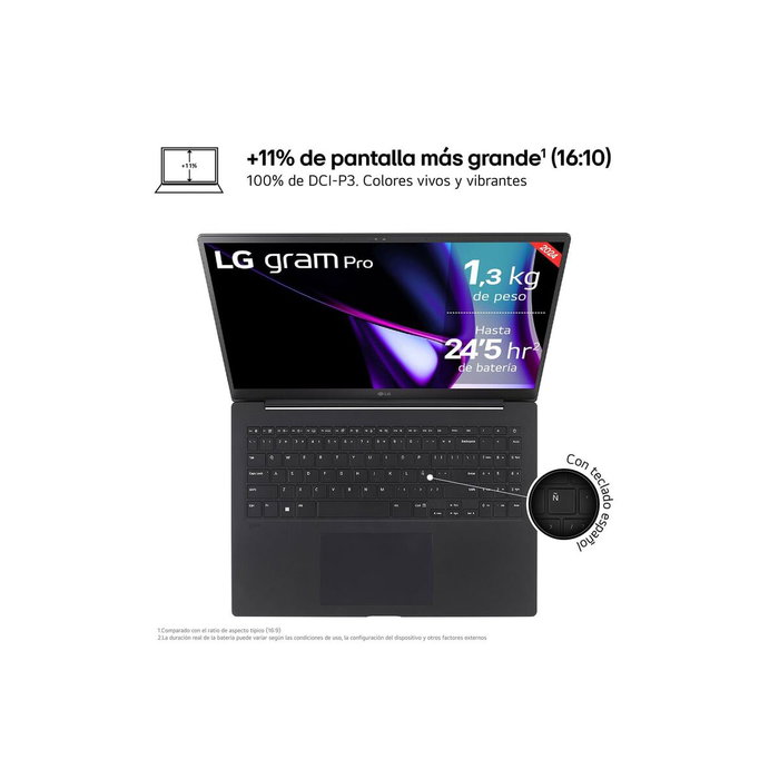 LG 16ZD90SP-A.AX78B 16 pouces Intel Core Ultra 7 32 Go RAM 1 To SSD