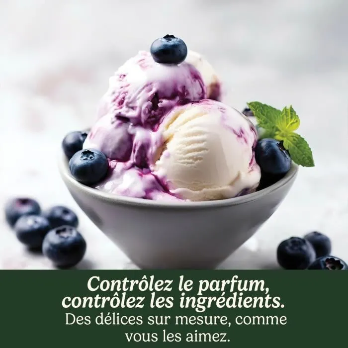 Cuisinart ICE21E Sorbetière électrique 1.4 L, préparation rapide 20 min, crème glacée, sorbet, yaourt glacé maison, 35 W