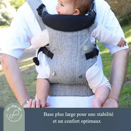 Dreambaby Journey - Porte-bébé ajustable 3 en 1 - Portage physiologique pour nouveau-né à 15 kg - Support ergonomique des hanches - Couleur grise