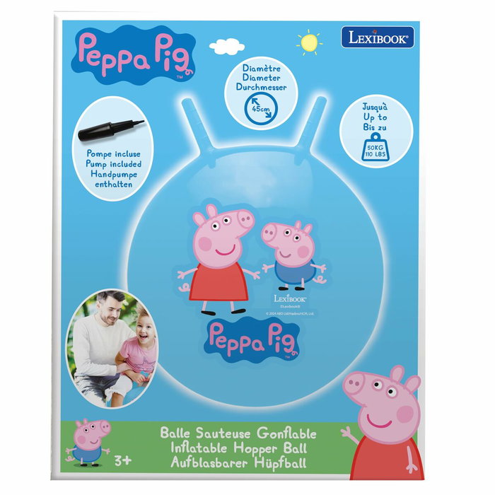 Lexibook Balle à sauter gonflable Peppa Pig 45 cm - Bleu