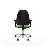 PIQUERAS Y CRESPO Chaise de bureau Algarra, Tissu Pistache, Accoudoirs 1D
