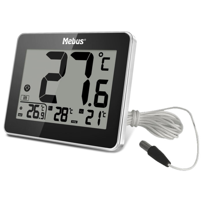 Mebus 48432 Thermomètre numérique intérieur/extérieur