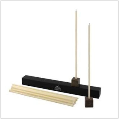 CERABELLA Set de 20 bougies blanches et 2 chandeliers N1, 0,5x24cm CERABELLA Set de 20 bougies blanches et 2 chandeliers N1, 0,5x24cm