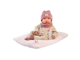 Llorens Poupée Tina Nouveau-né 44 cm Ourson Family Corps en Tissu avec Son Pleurs Espagnol
