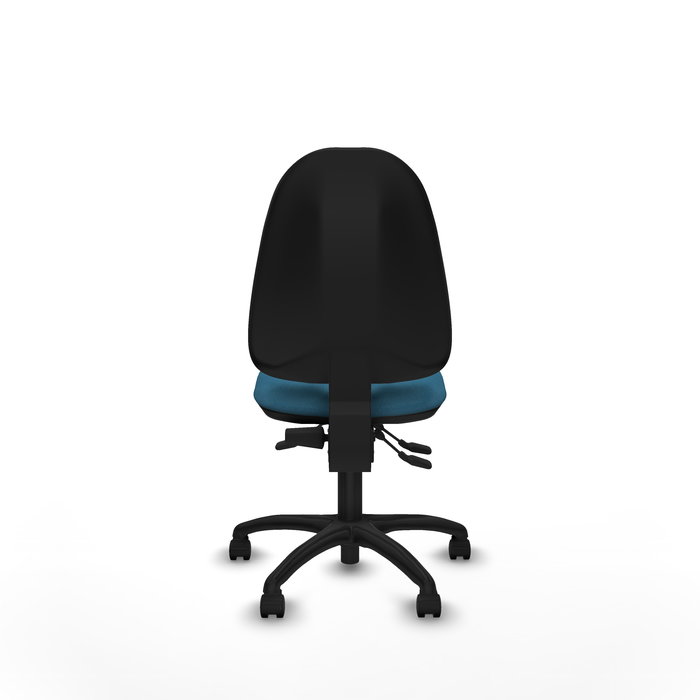 Chaise de bureau Algarra avec mécanisme Asincro, rembourrée de tissu vert pétrole. Équipée d'une base en polyamide noir, sans accoudoirs et de roulettes en nylon de 50 mm. Chaise de bureau Algarra avec mécanisme Asincro, rembourrée de tissu vert pétrole. Équipée d'une base en polyamide noir, sans accoudoirs et de roulettes en nylon de 50 mm.