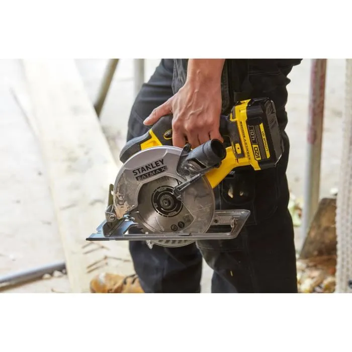Stanley Fatmax Scie Circulaire sans fil 18V SFMCS500B-XJ - 165 mm - Sans batterie ni chargeur - V20 - 4000 tr/min - Coupes biaises jusqu'à 50°