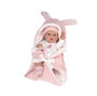 Muñecas Arias Muñeca Elegance 30 cm - Poupée naissance rose avec sac de couchage, corps en vinyle, fille