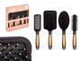BERILO Set de 4 brosses poils noirs finition bambou