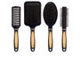 BERILO Set de 4 brosses poils noirs finition bambou